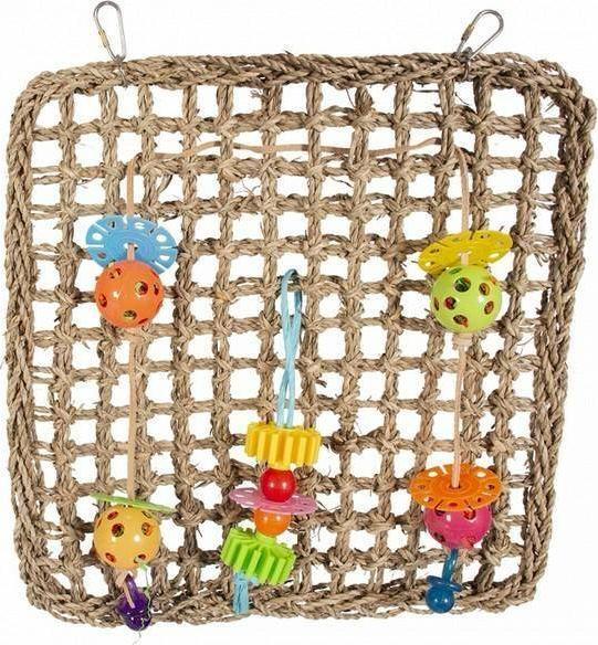 Duvo+ DUVO+ ZABAWKA DLA PTAKÓW SIATKA Z TRAWY MORSKIEJ Z ZAWIESZKAMI 41x37cm