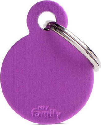 Zawieszka Adresówka Identyfikator z grawerem dla psa i kota małe fioletowe koło