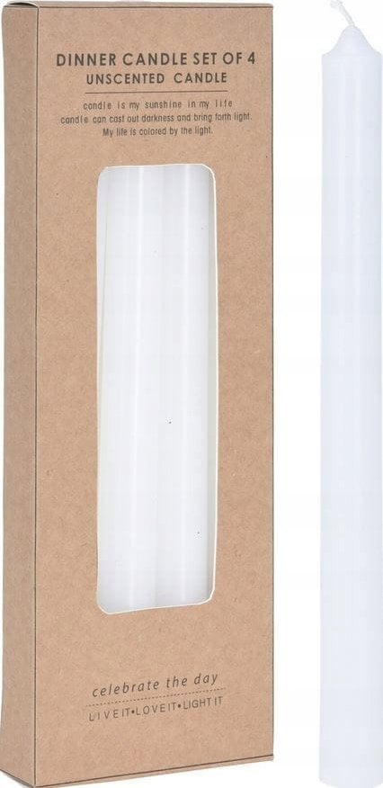 Home Styling Collection Świece stożkowe, 4 sztuki, białe