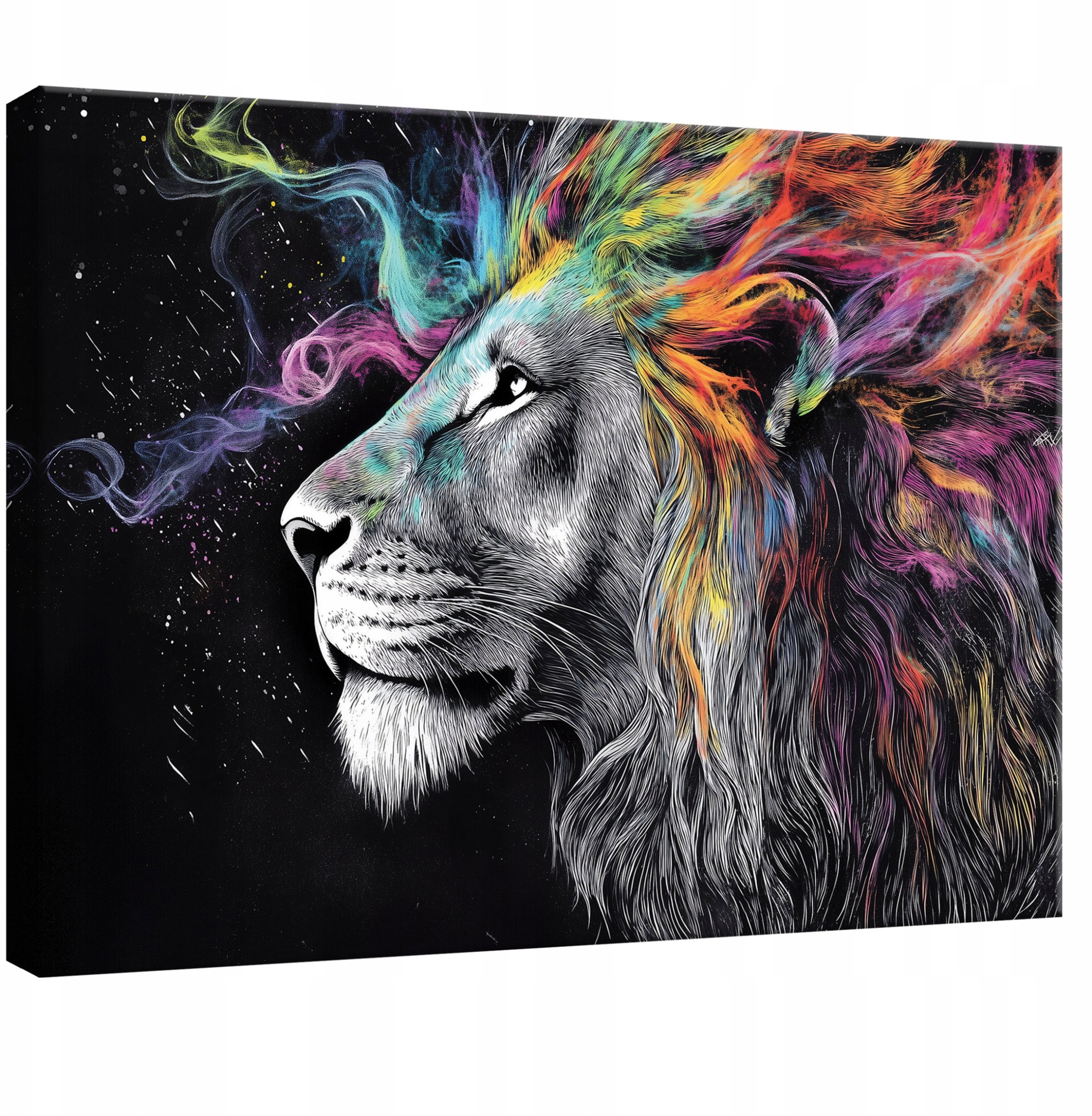 OBRAZ DO SYPIALNI SALONU KUCHNI ABSTRAKCJA LEW NA PŁÓTNIE ŚCIANĘ 60x40