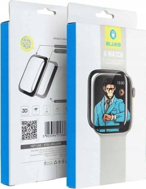 Blueo Szkło Hartowane 5D Mr. Monkey Glass - do Apple Watch Ultra / Ultra 2 czarny (Strong HD)