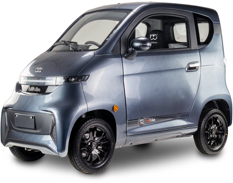 Czterokołowiec lekki, skuter elektryczny zabudowany z dachem MICRO CAR BILI BIKE SIGMA 4 GEL szary-ciemne wnętrze