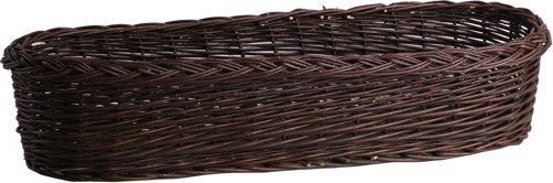 WickerPL KOSZ NA BALKON DUŻA DONICA OGRODOWA OWALNA Z CIEMNEJ WIKLINY 80X28 H18 CM