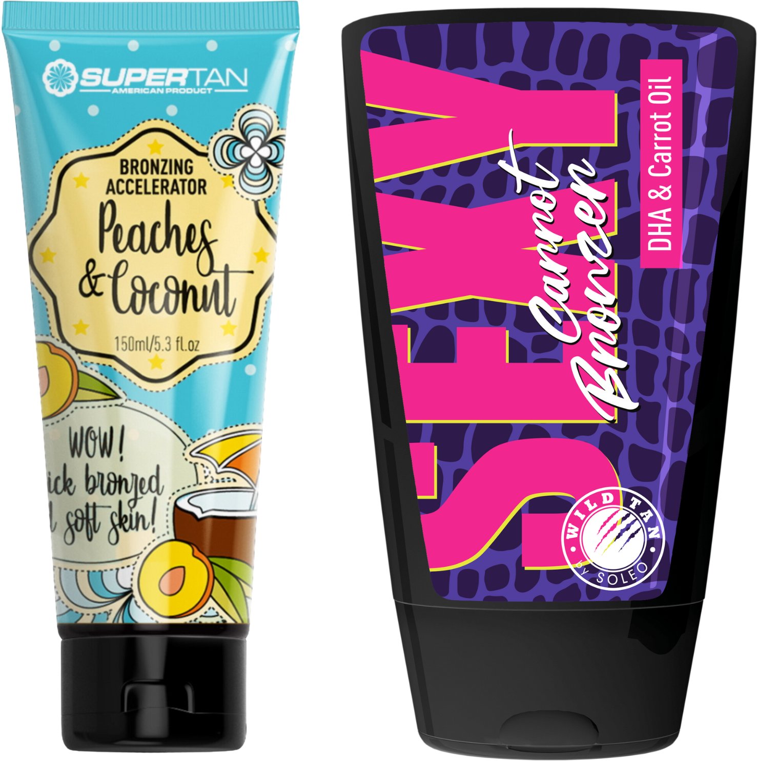 SuperTan Peaches Coconut Cream + Wild Tan Sexy Carrot Gratis