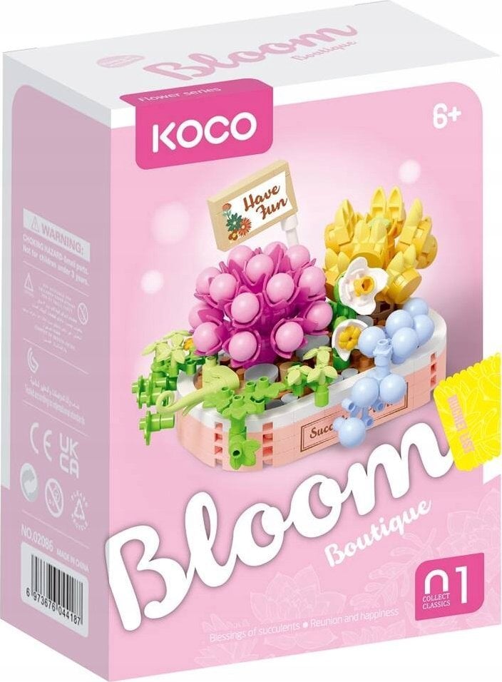 Clementoni KOCO klocki sukulenty donica róż 249el 02086 44187