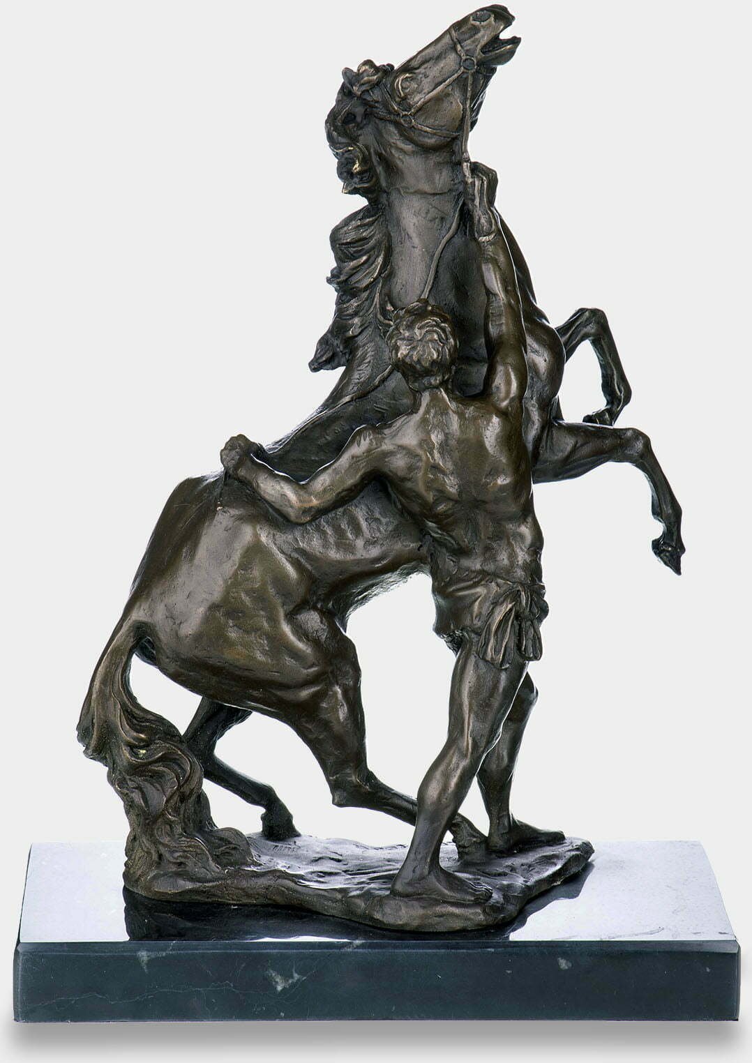 rzezbyzbrazu Mężczyzna Poskramiający Konia Duża Rzeźba z Brązu