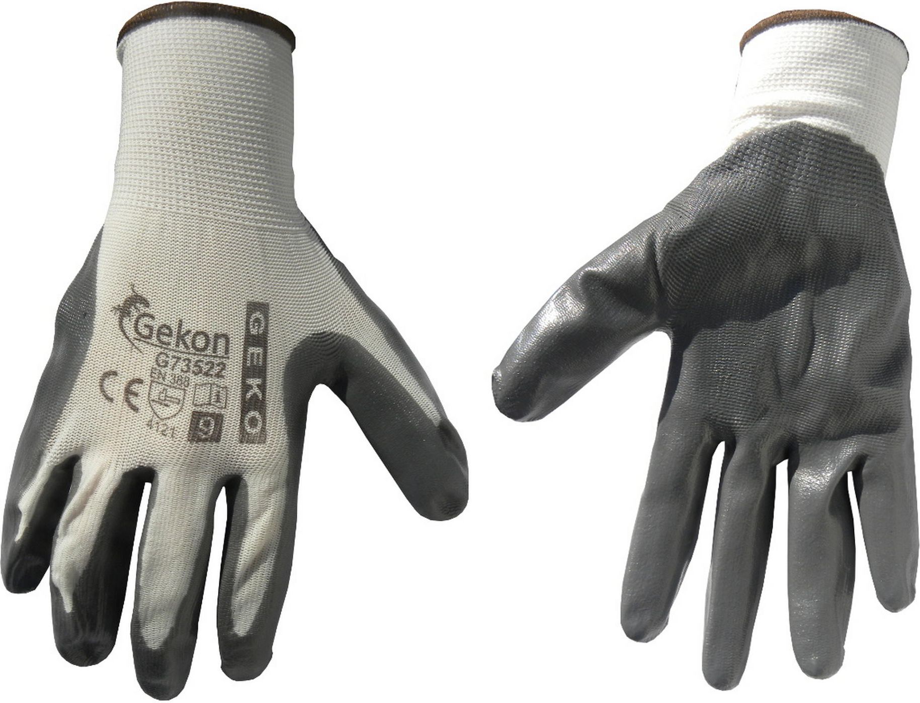 Geko Rękawice ochronne Gekon rozmiar 9 biało-szare (G73522)