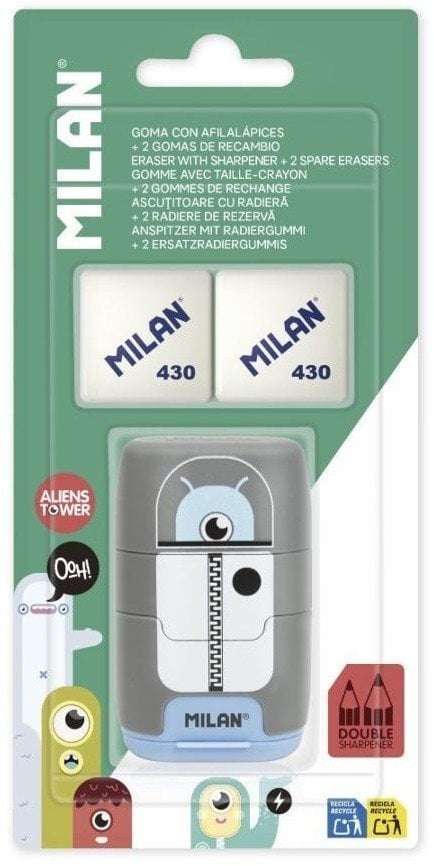 Temperówko-gumka Aliens + 2 gumki MILAN