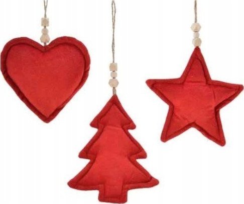 Kaemingk Zawieszka na choinkę czerwona pluszowa 26x15 cm