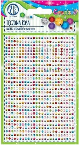 Astra NAKLEJKI DEKORACYJNE TĘCZOWA ROSA KRYSZTAŁKI KOLOROWE
