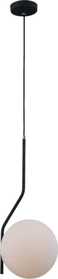 Lampa wisząca Italux Loftowa LAMPA wisząca CARIMI PND-3300-1-BK metalowa OPRAWA szklany ZWIS kula grafitowa biała
