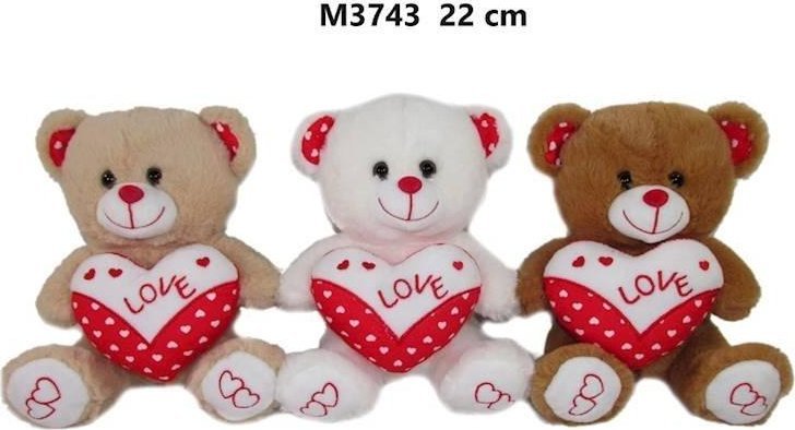 Miś z sercem 22cm MIX