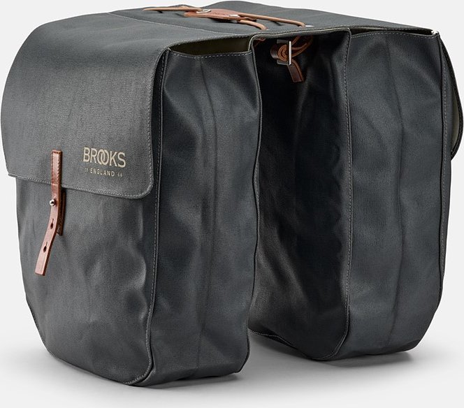 Brooks Sakwy BROOKS BRICK LANE PANNIERS, Grey/Honey, Pojemność 2x15L, Mocowanie na paskach, Garbowana skóra (NEW)