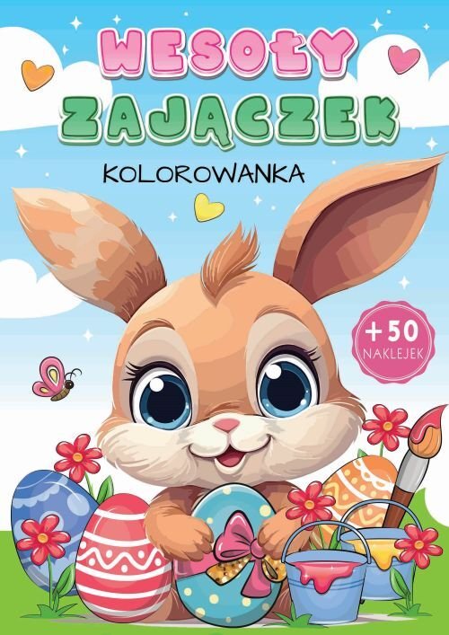 Wesoły zajączek kolorowanka