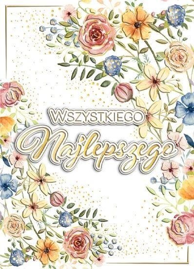 Karnet B6 Imieniny - Kwiaty pattern