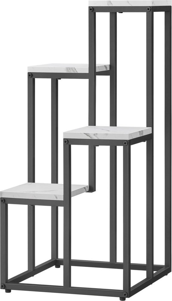 Leobert Regał kwietnik 4 półki - marmur / nogi czarne