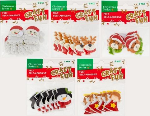 Craft with Fun CF OZDOBA BN FILC DEKORACJE SPRZYL 5MIX 20/160