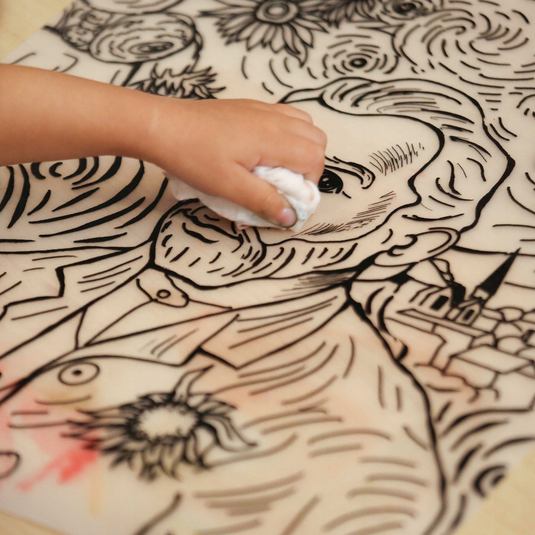 vidaXL Mata transparentna Vincent Van Gogh Funny Mat