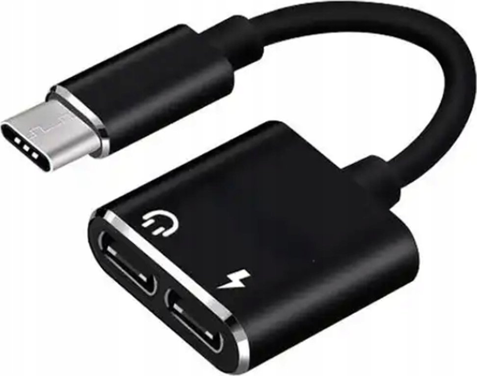 Adapter USB Co2 ADAPTER 2X USB-C PRZEJŚCIÓWKA KABEL USB TYP C DO SAMSUNG APPLE XIAOMI Z DAC