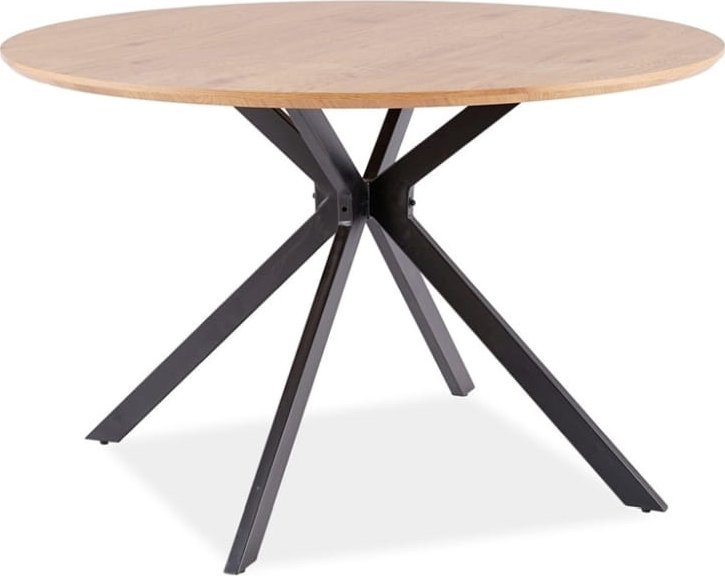 SIGNAL MEBLE Stół do jadalni ASTER 120x120 dąb/czarny SIGNAL