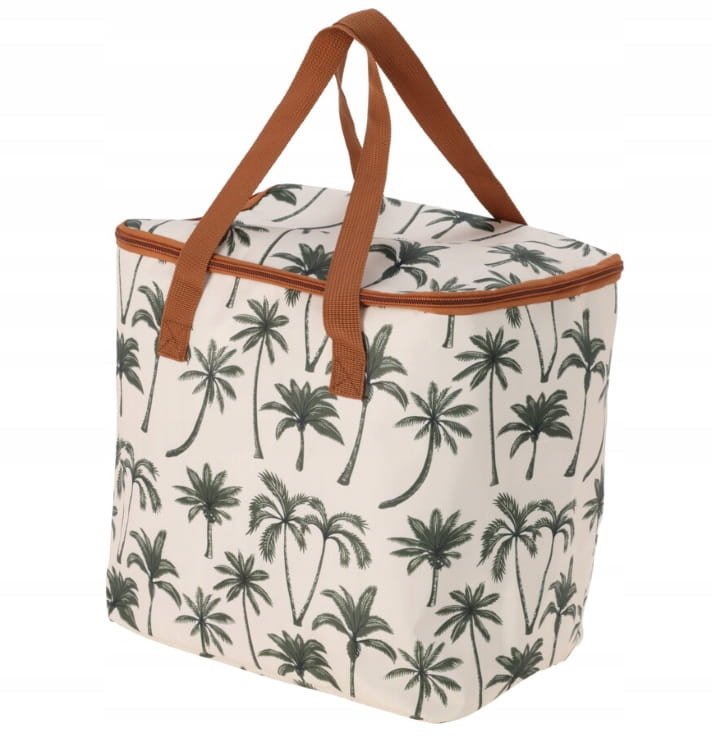Torba chłodząca turystyczna przenośna poręczna 15L wzór palmy liście