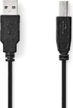 Kabel USB Nedis USB-A - USB-B 1 m Czarny (CCGL60100BK10)