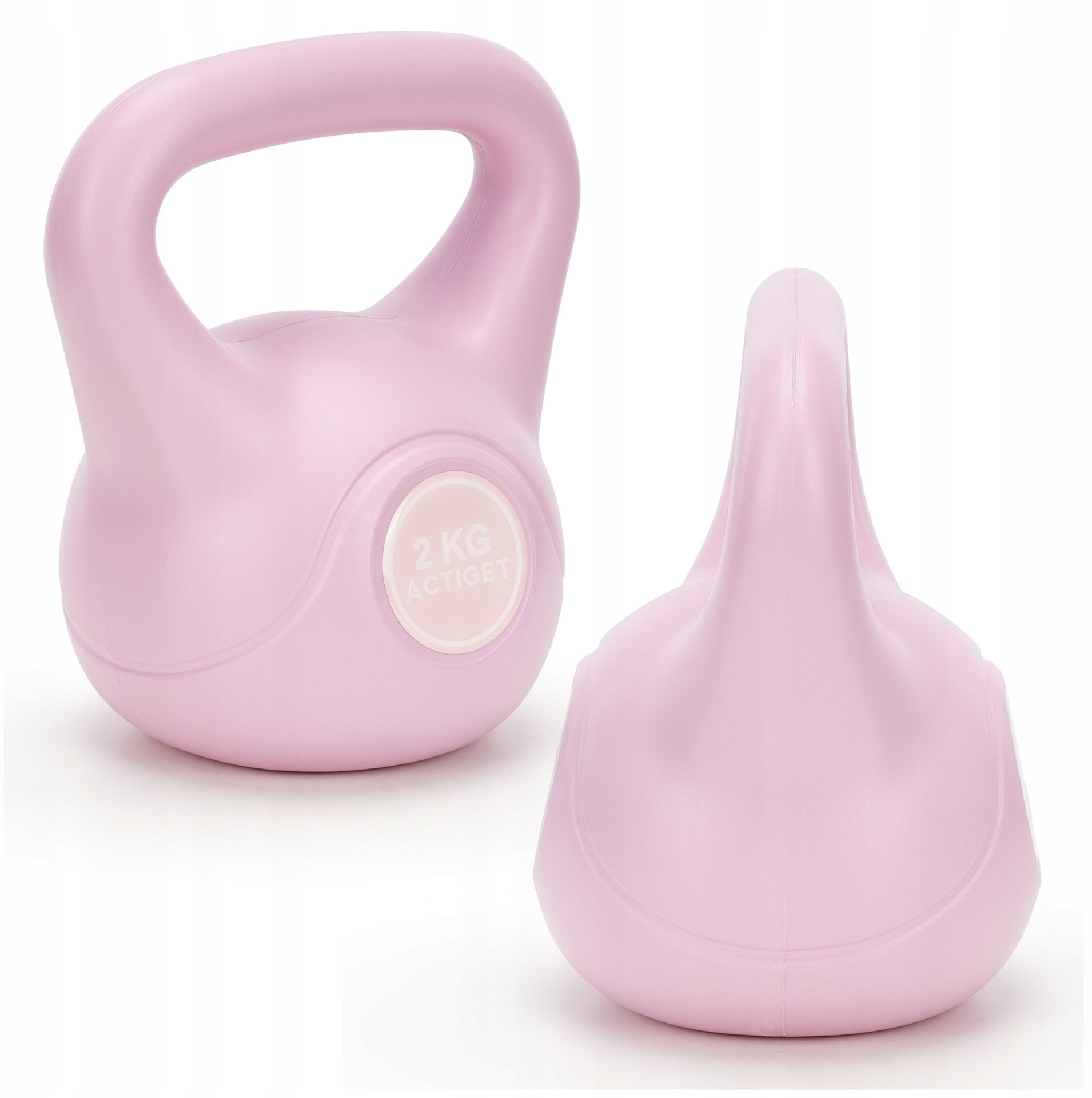 Kettlebell 2 kg odważnik, hantla do ćwiczeń ABS kula do treningu siłowego, różowa UNIWERSALNY
