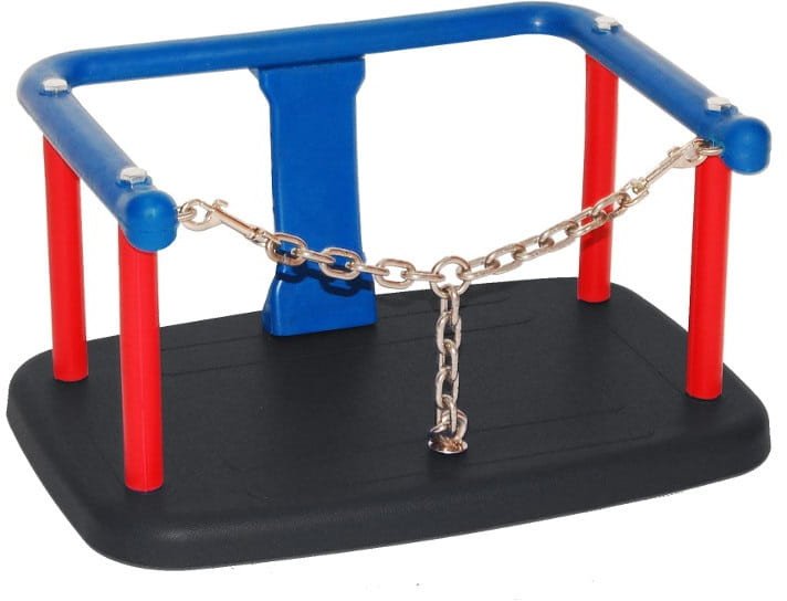 Siedzisko kubełkowe dla dzieci huśtawka z aluminiowym czarnym wkładem i łańcuchem