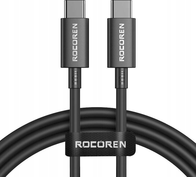Kabel USB Rocoren USB-C - USB-C 2 m Czarny
