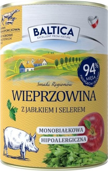 Baltica Mokra karma dla psa BALTICA Wieprzowina z jabłkiem 400g