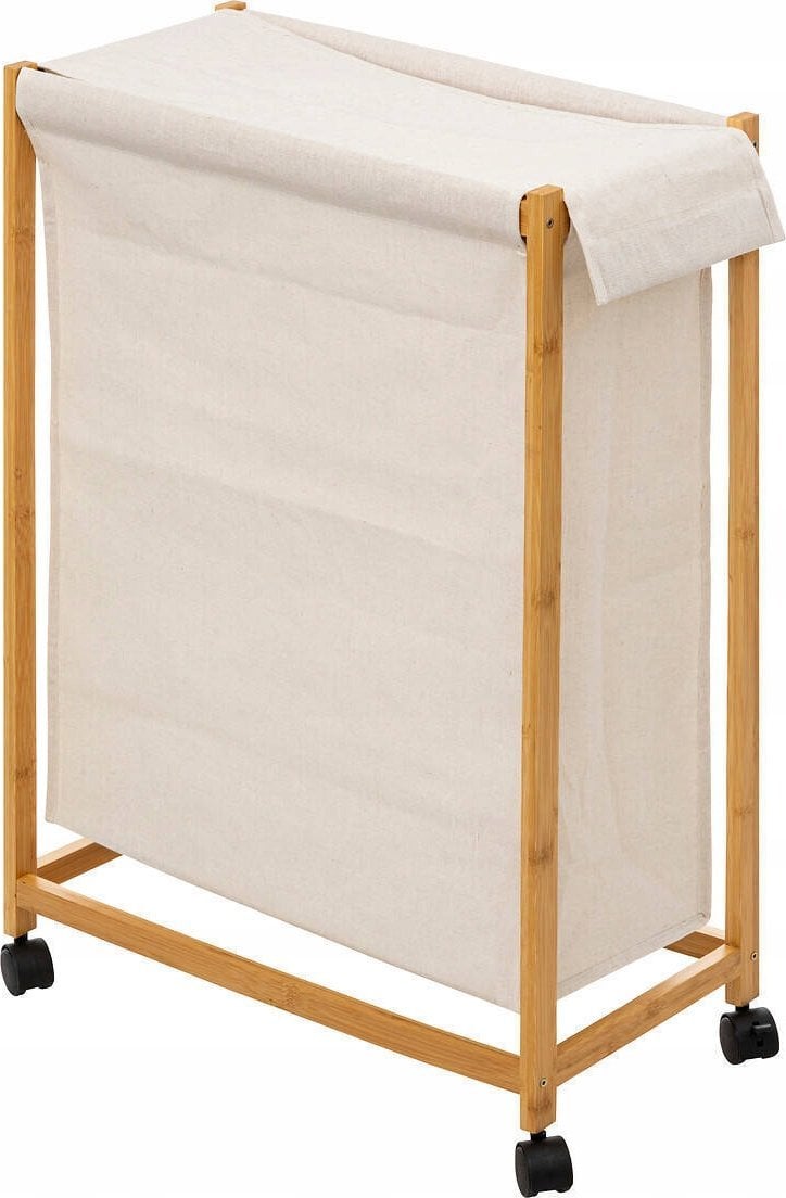 Kosz na pranie 5five bambusowy na kółkach 5 x 28 x 80 cm