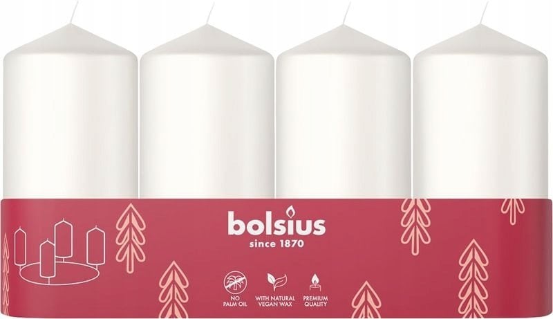 Bolsius Świece cylindry 4 gab. O100x48mm biały 8717847189752 8717847189752 (8717847189752)