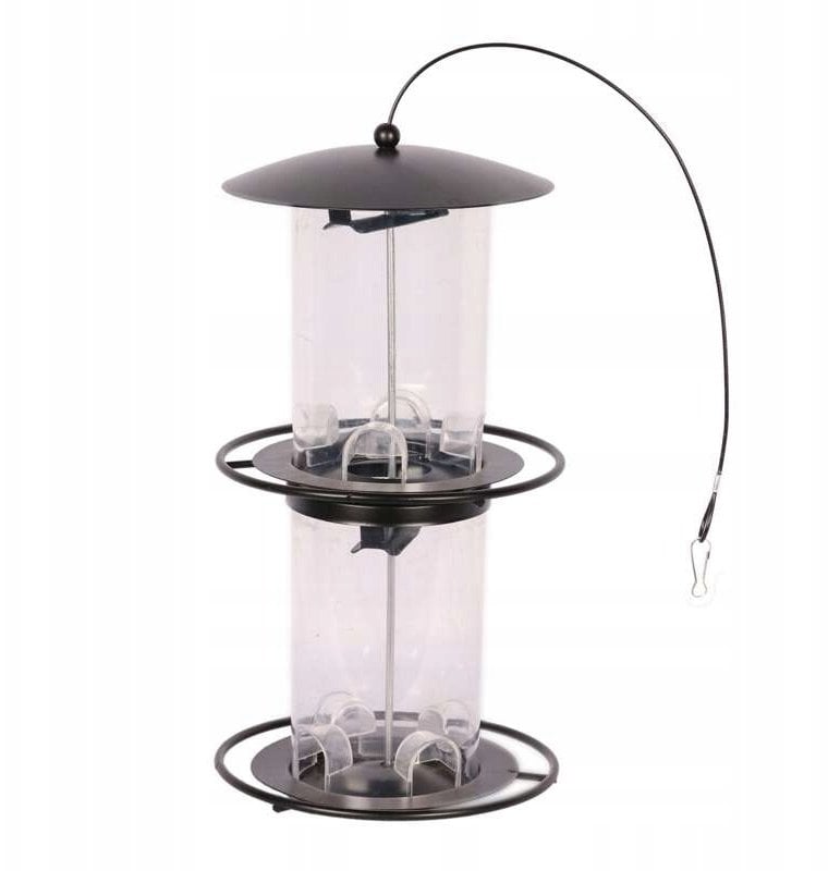 Karmnik dla ptaków, metalowy, wiszący 18x18x35,5 cm