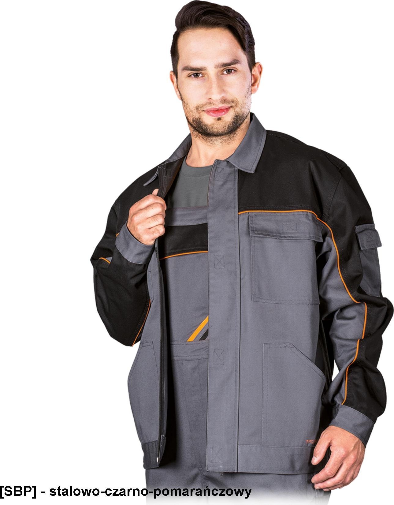 R.E.I.S. PRO-J - BLUZA OCHRONNA - stalowo-czarno-pomarańczowy L