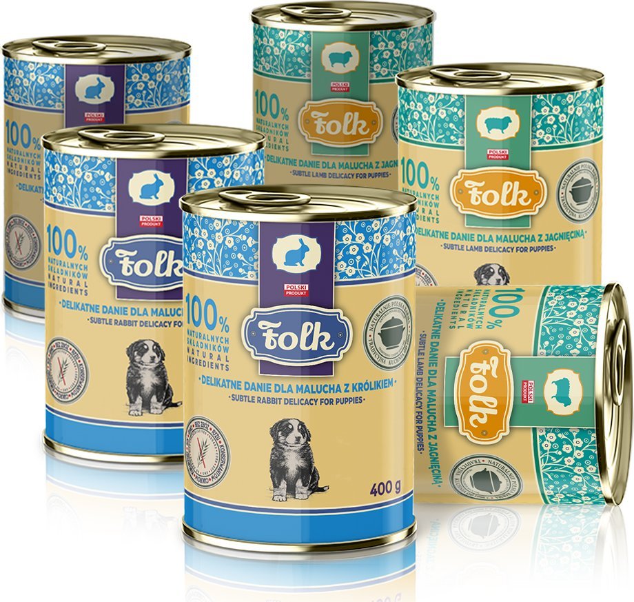 Folk Karma mokra dla psa FOLK Junior Mix Smaków 6 x 400 g