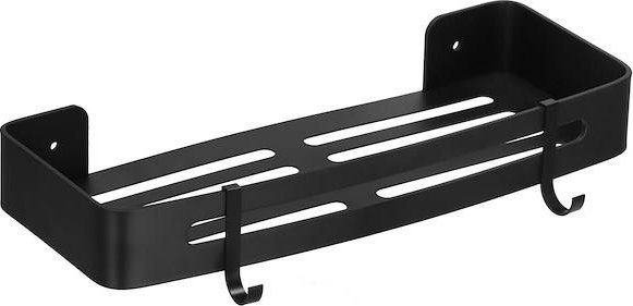 Springos Półka łazienkowa pod prysznic 32x12 cm ze stali nierdzewnej czarna UNIWERSALNY