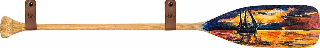 John Paddle Pagaj John Paddle Ozdoba Malowany Obraz Statek 110 cm WZ1 ze skórzanymi poziomymi zawieszkami 110 cm