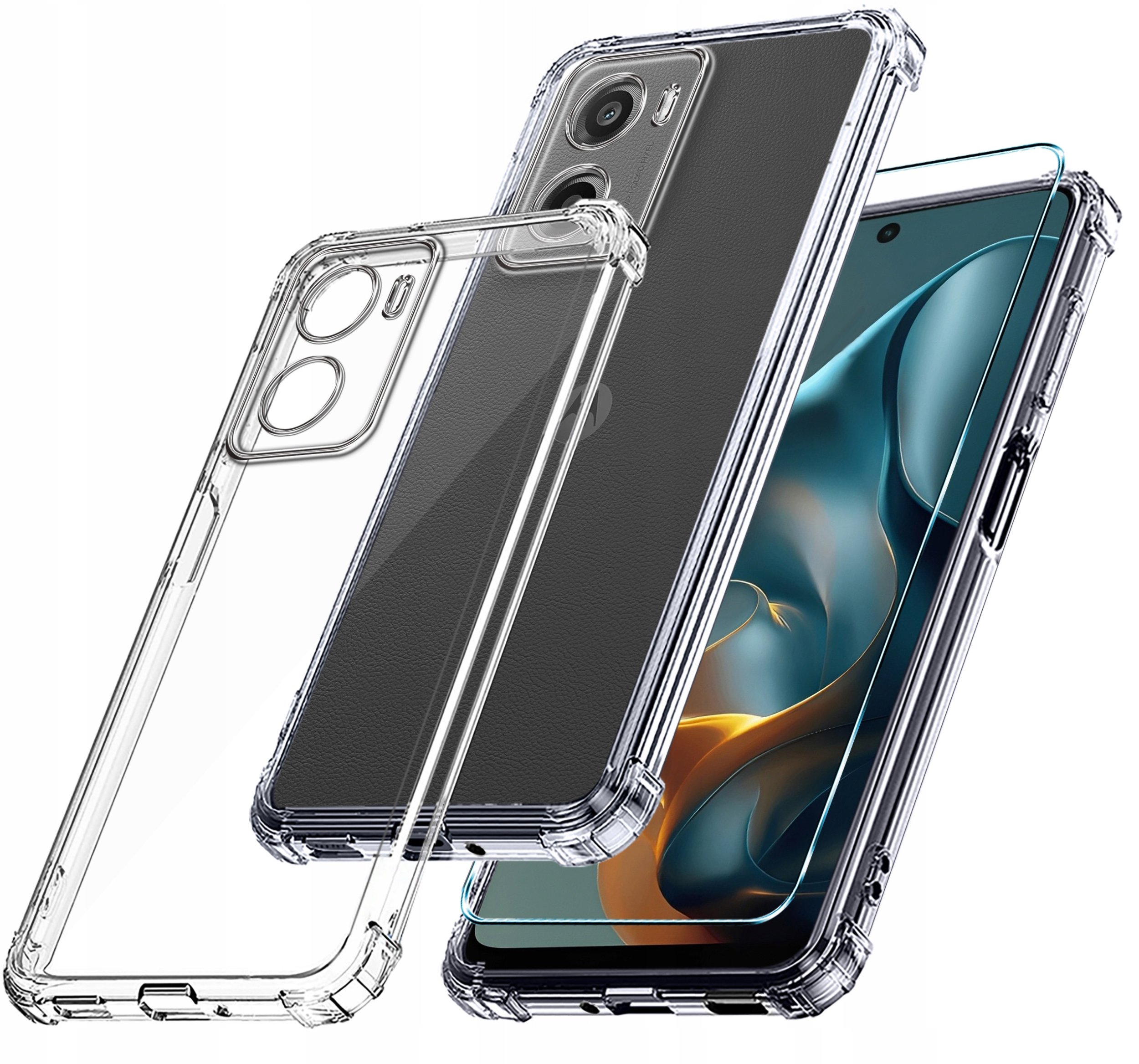 Etui do Motorola Moto G05 | E15 PANCERNE CASE SILICON GUMOWE SLIM + SZKŁO