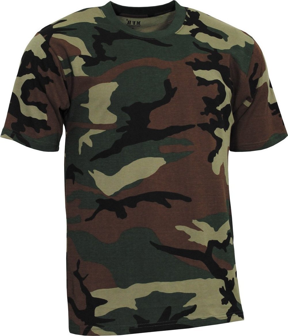 MFH Koszulka US "Streetstyle" woodland brunatna zielona 140-145 g M