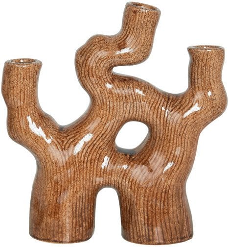 Beliani Wazon na kwiaty BARBUS Kamionka 31 cm Brązowy