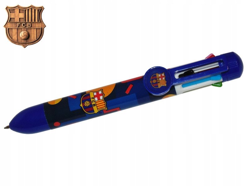 Długopis szkolny FC Barcelona niebieski czarny dla dzieci prezent 8 kolorów
