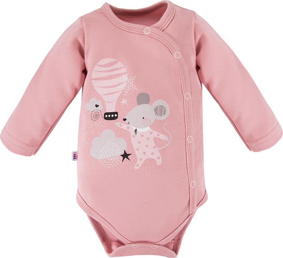 Ewa Klucze Body z długim rękawem róż rozpinane niemowlęce Mellow Ewa Klucze Eevi 62