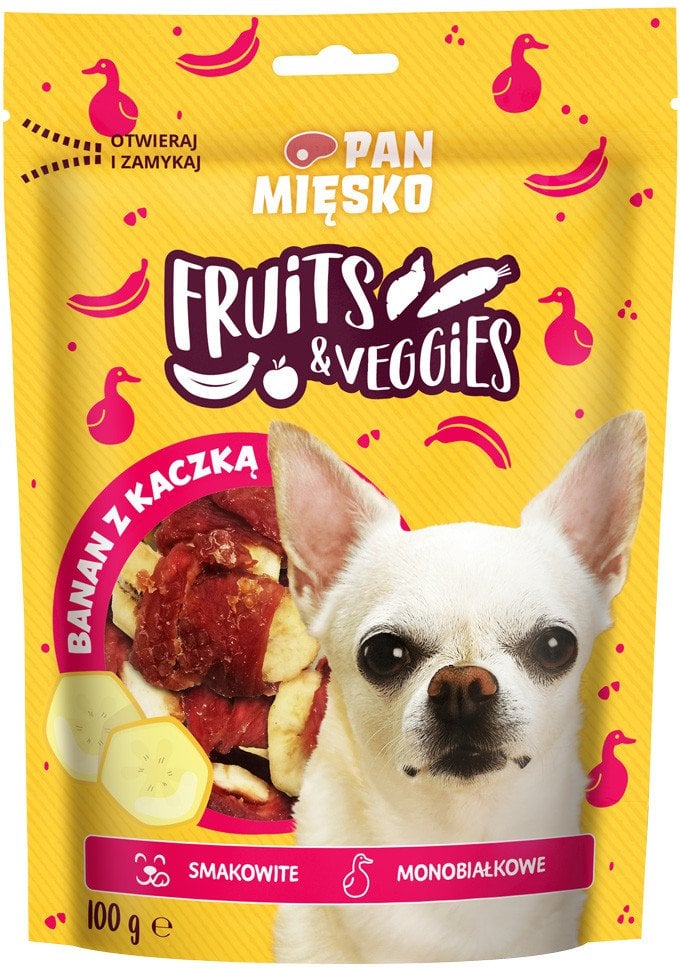 Przysmak dla psa Fruits & Veggies Banan z kaczką (dorosły) 100g