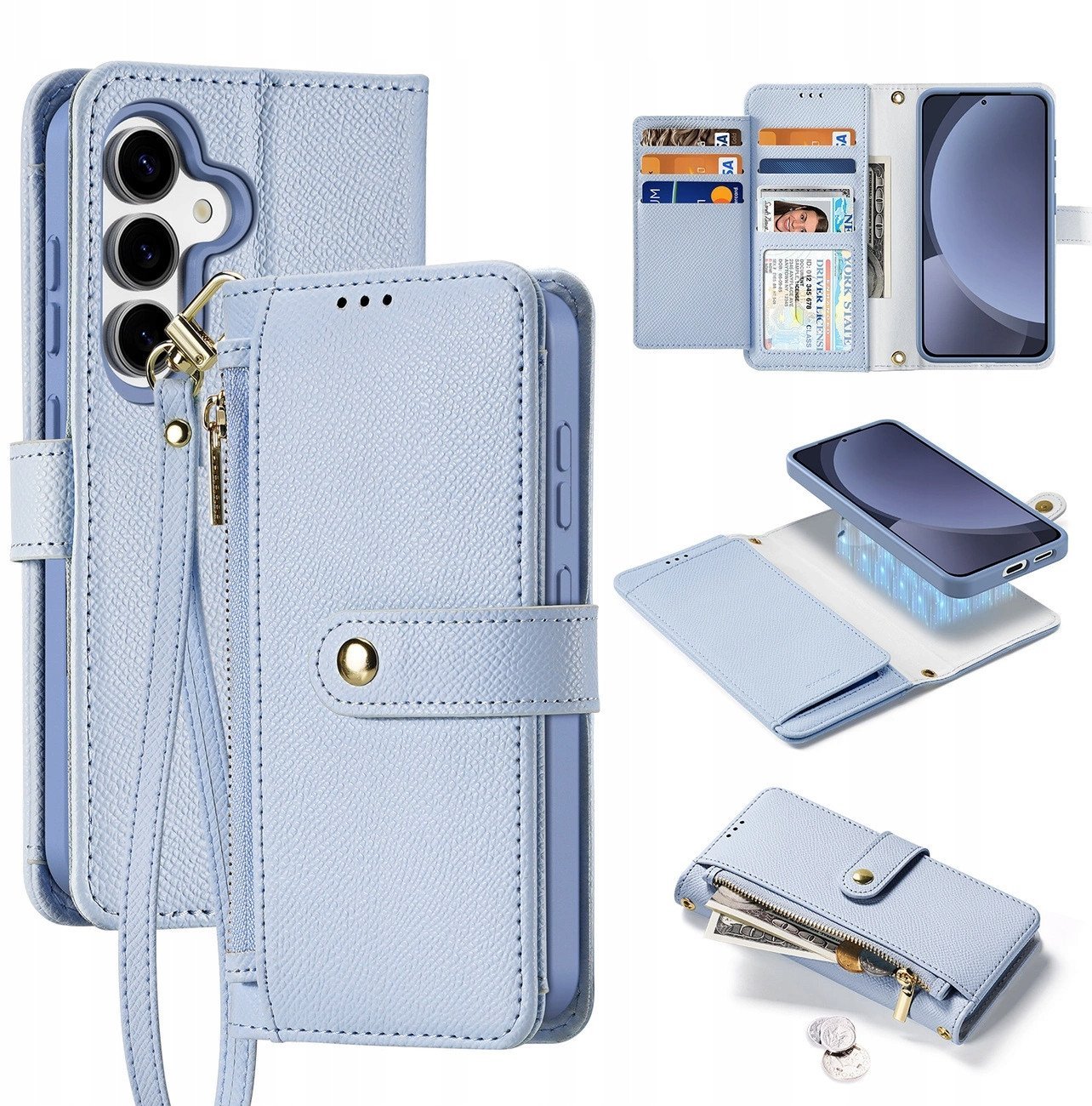 Etui z klapką Dux Ducis Lawa do Samsung Galaxy S25+ Plus z odłączanym portfelem magnetycznym niebieskie