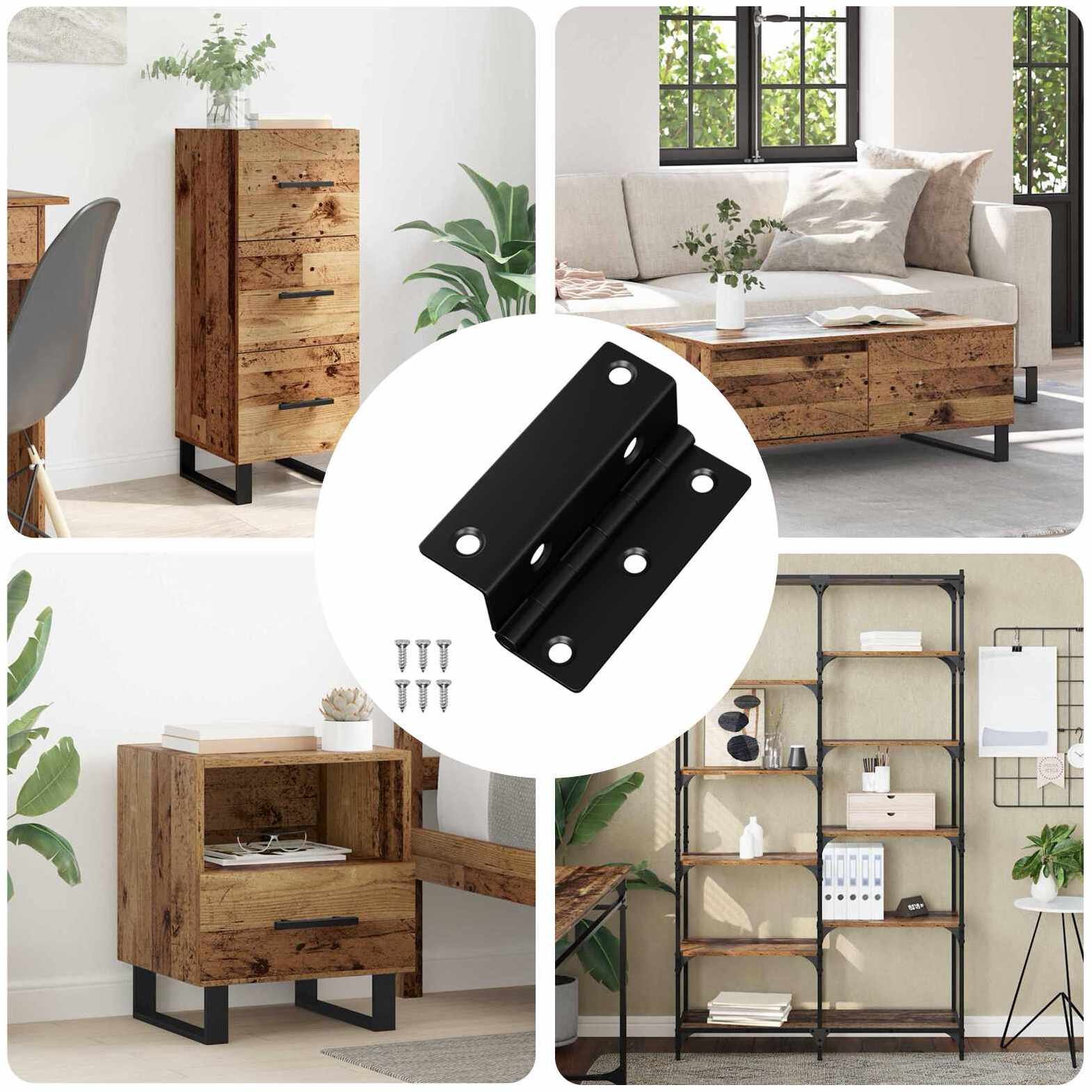 vidaXL Zawias 537 pcs Czarny 38 x 17 x 60 mm Żelazo