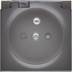 Kontakt-Simon Pokrywa gniazda do wersji IP44 z przesłonami z klapką transparentną antracyt (DGZ1BUZP/48A)