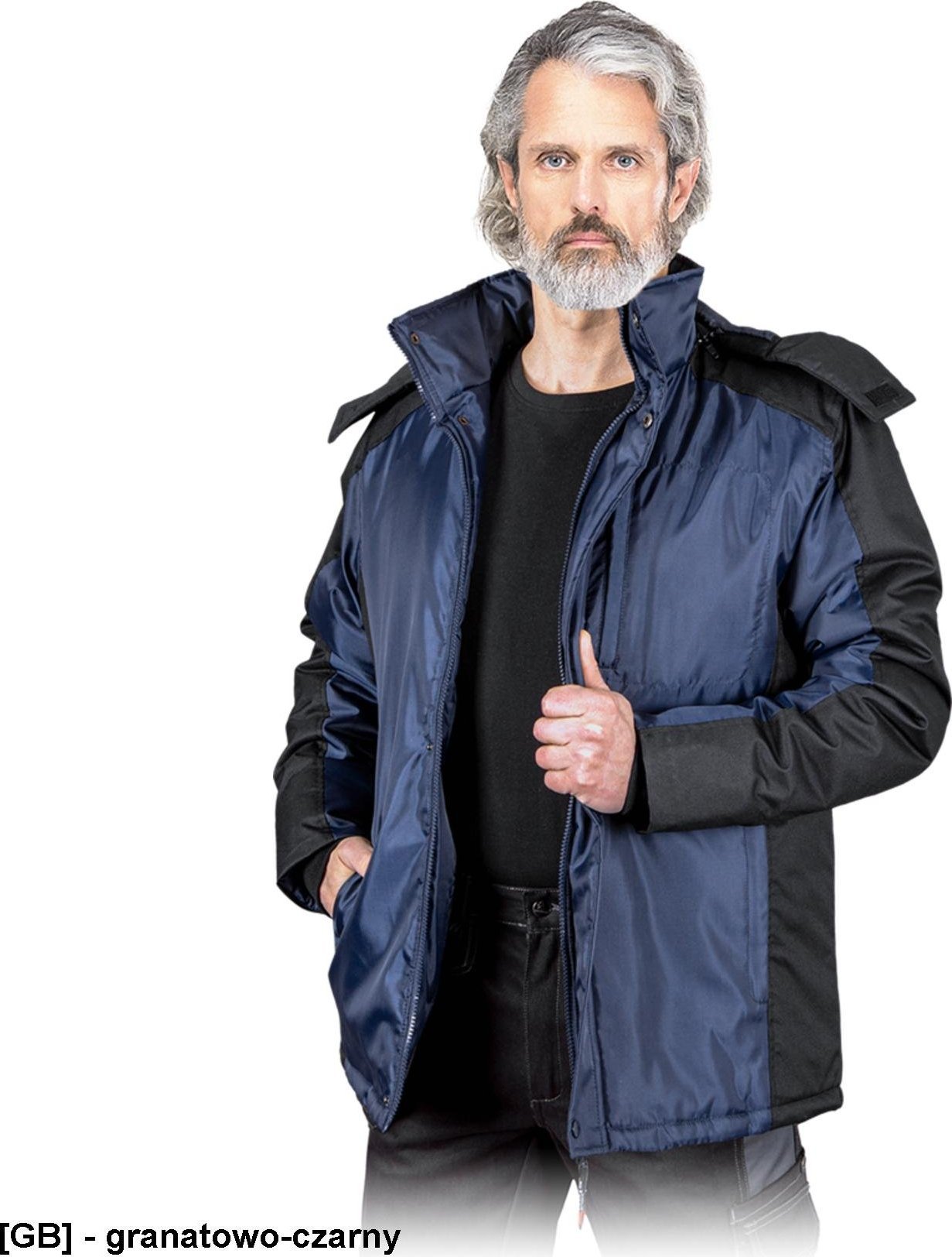 R.E.I.S. BALTIC - kurtka ocieplana, stójka, odpinany kaptur, 4 kieszenie, powłoka 100% poliester 120 g/m, wyściółka 100% poliester 280 g/m XL