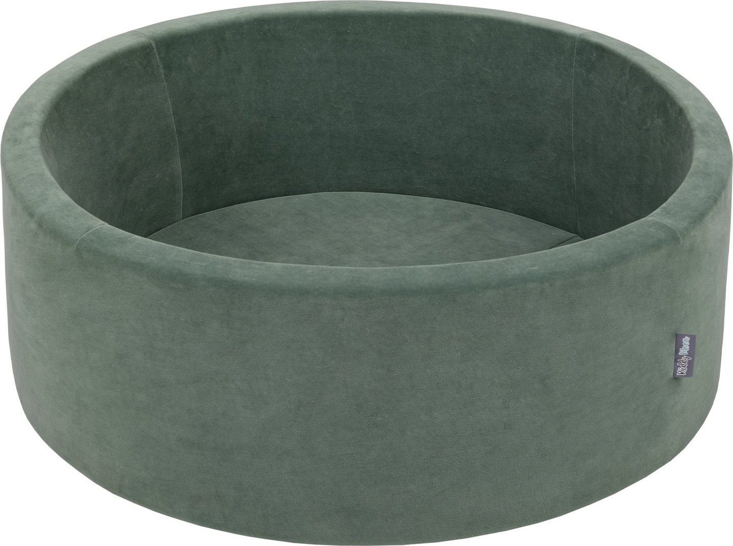 KiddyMoon Suchy basen okrągły VELVET zieleń lasu 90x30cm/BEZkulek Zabawka basen piankowy