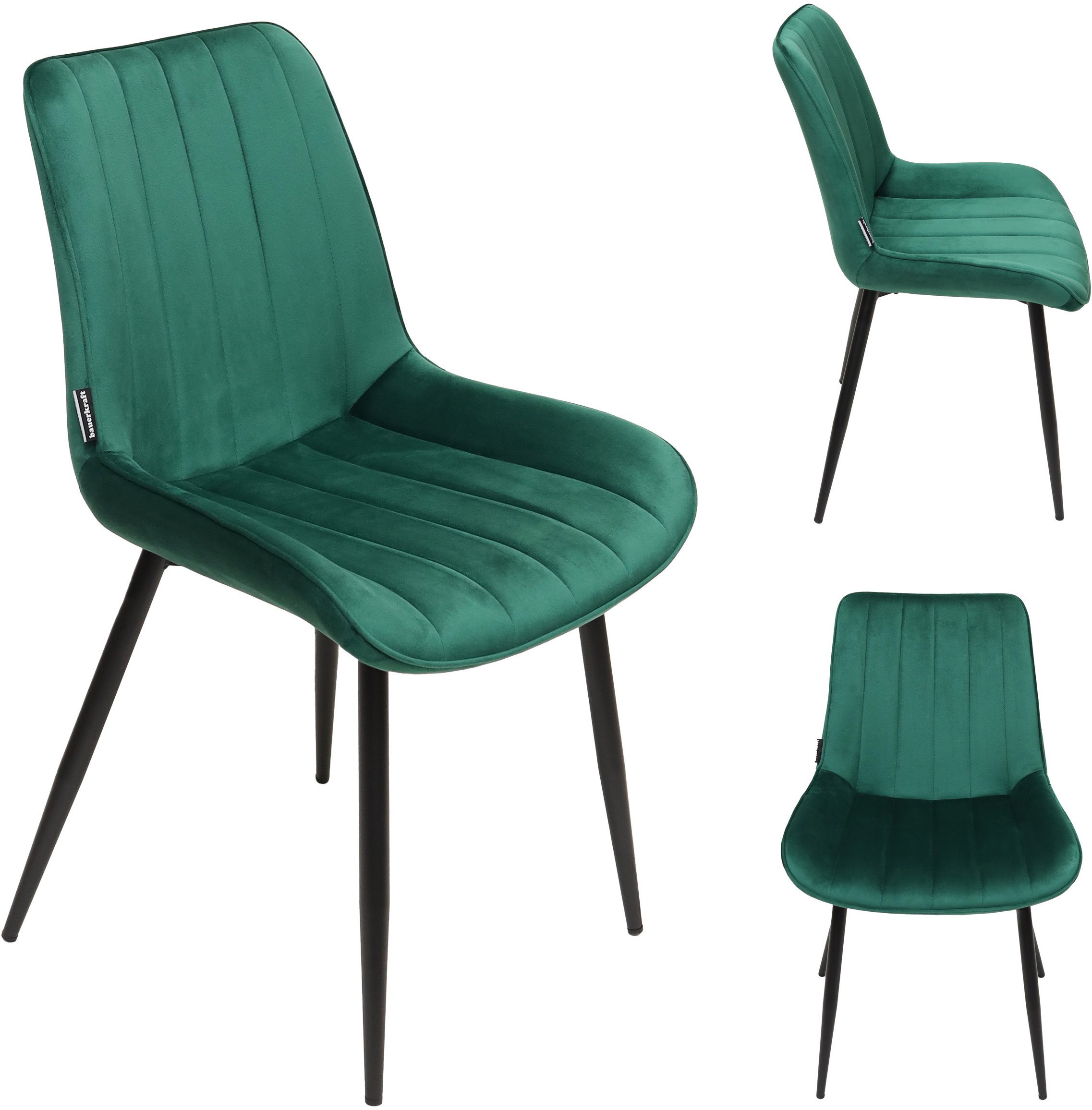 Krzesło tapicerowane welurowe do salonu jadalni velvet loft butelkowa zieleń