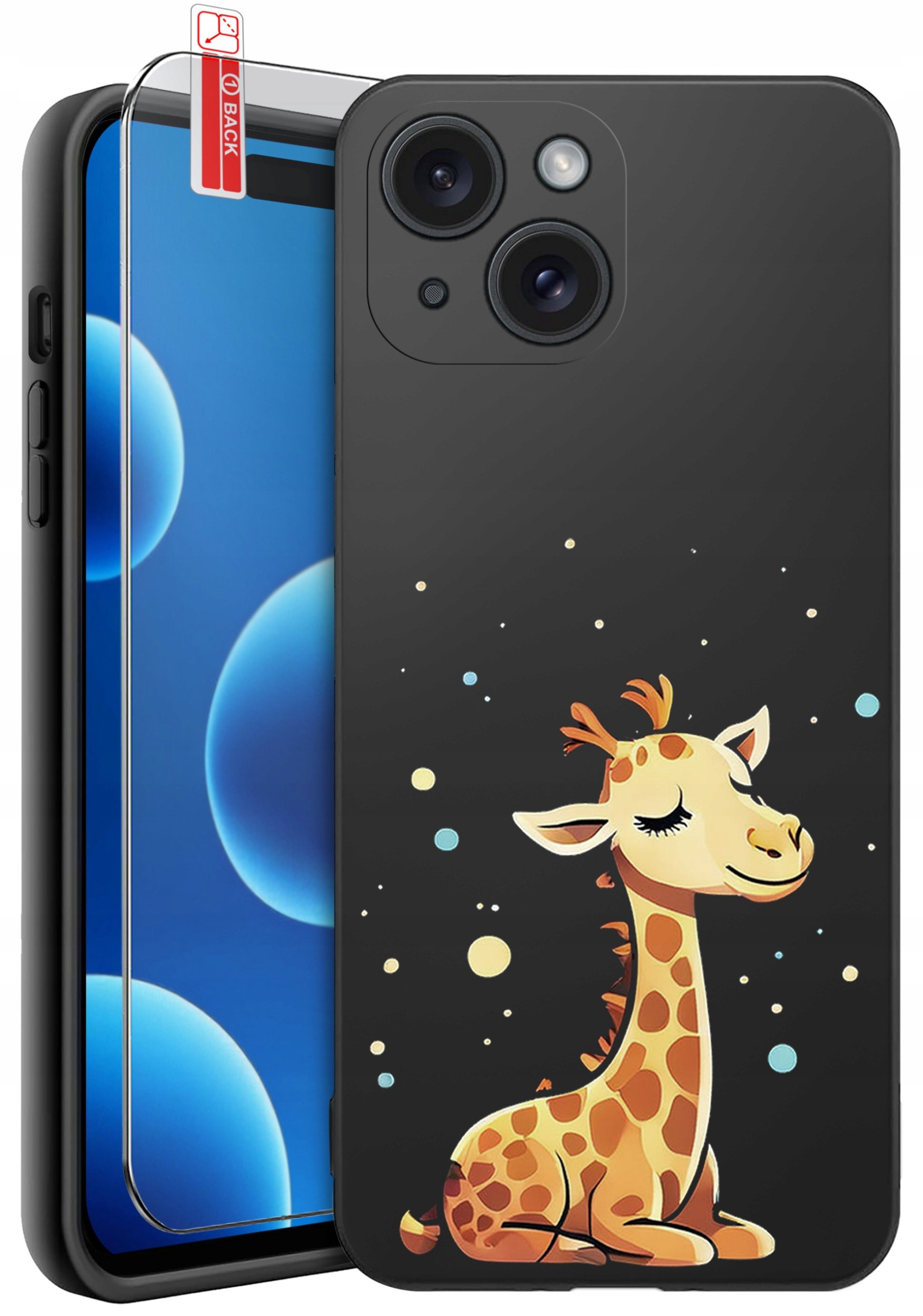 ETUI do iPhone 15 | WZORY | SILIKONOWE MATT CASE + SZKŁO 9H